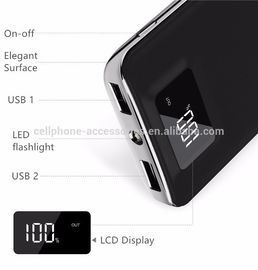 2018 Amazon high capacity power bank 20000mah LCD Digital display screen mobile charger power bank battery with LED flashlight