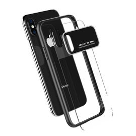 Geval van de luxe het Schokbestendige Duidelijke Telefoon voor Iphone x het Aangemaakte Transparante Geval van de Glastelefoon